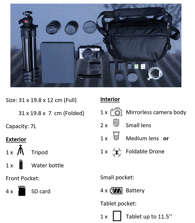 Pro Camera Sling Bag Specifications