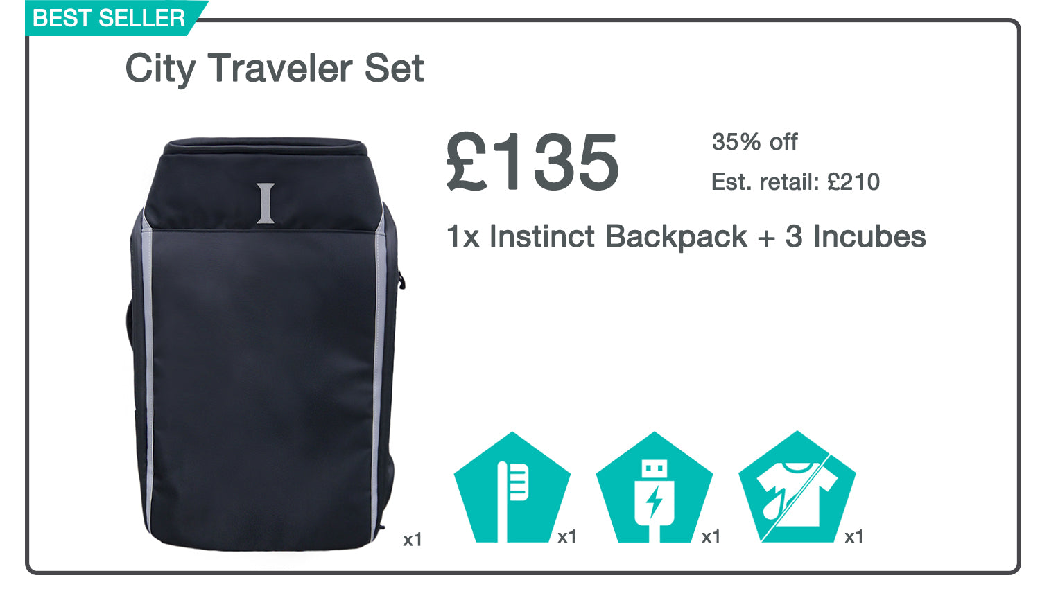 backpack for city travel Instinct 35L City Cyclist Backpack Set